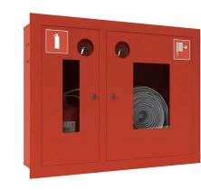 Шкаф для пожарного крана ШПК-315ВОК (встроенный, открытый, красный) эконом, фото