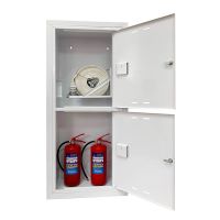 Шкаф для пожарного крана ШПК-320ВЗБ (встроенный, закрытый, белый) эконом, фото