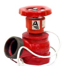 Клапан пожарный чугунный "Апогей" КПЧ 50-1 муфта/цапка + датчик ДППК 24 угловой 125°, фото