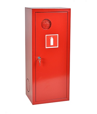 Шкаф для огнетушителя ШПО-1НЗК (навесной, закрытый, красный), фото