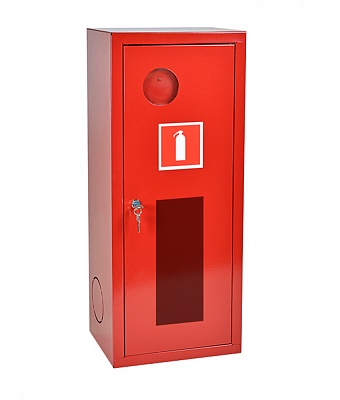 Шкаф для огнетушителя ШПО-1НОК (навесной, открытый, красный), фото