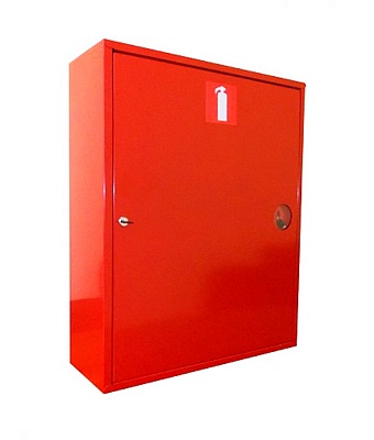 Шкаф для огнетушителя ШПО-3 НЗК (навесной, закрытый, красный), фото