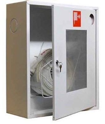 Шкаф для пожарного крана ШПК-310НОБ (навесной, открытый, белый) эконом, фото