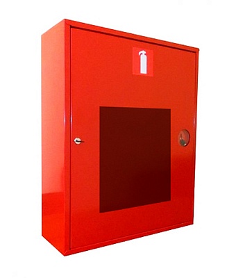 Шкаф для огнетушителя ШПО-3НОК (навесной, открытый, красный), фото